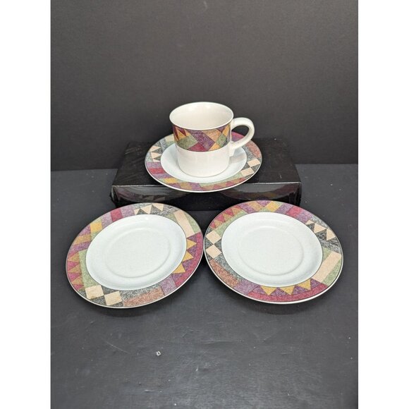 Studio Nova Palm Desert Y 2216 Flat Coffee Cup with Saucer Plus 2 Extra Saucer - Picture 1 of 7